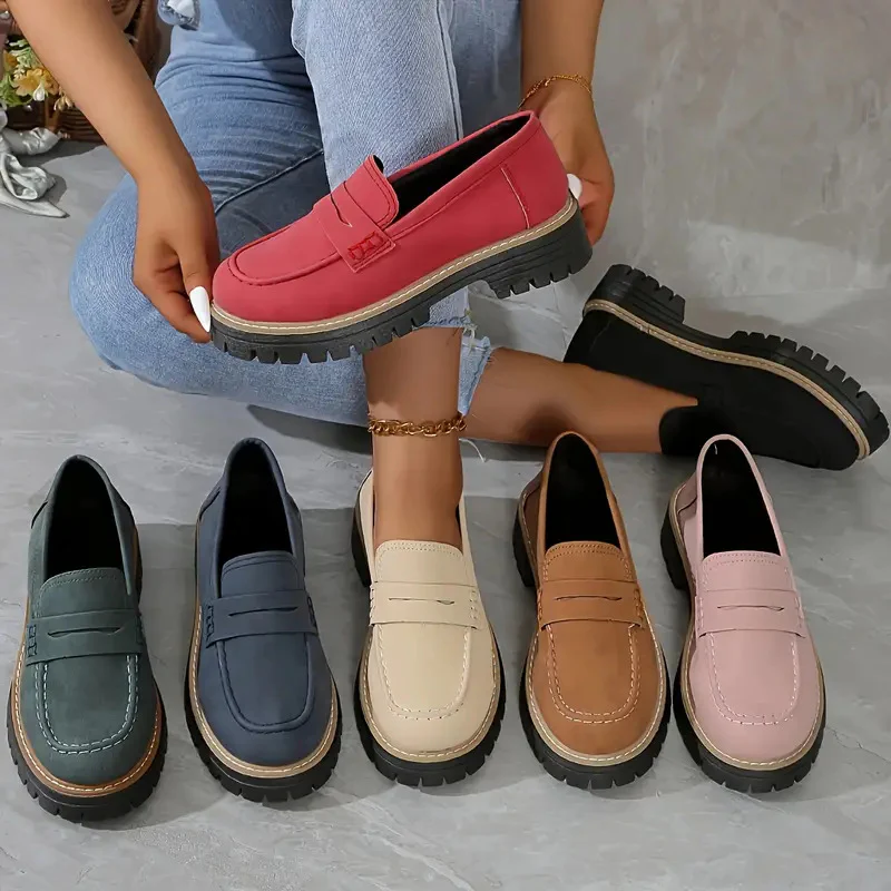 Women's Plus Size Casual Retro Suede Loafers