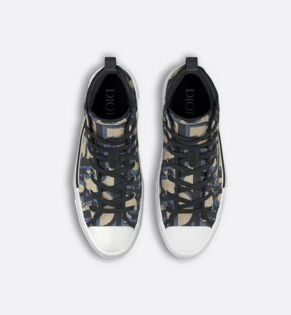 B23 League High-Top Sneaker – Beige / Black Maxi