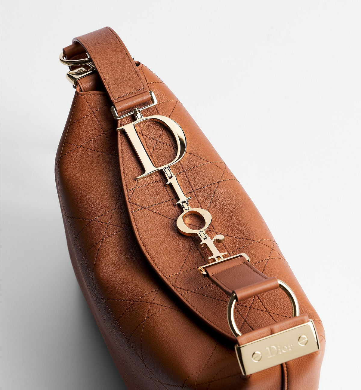 Medium Designer Shoulder Tote With Marron Bobby Flat Macrocannage Grained Calfskin