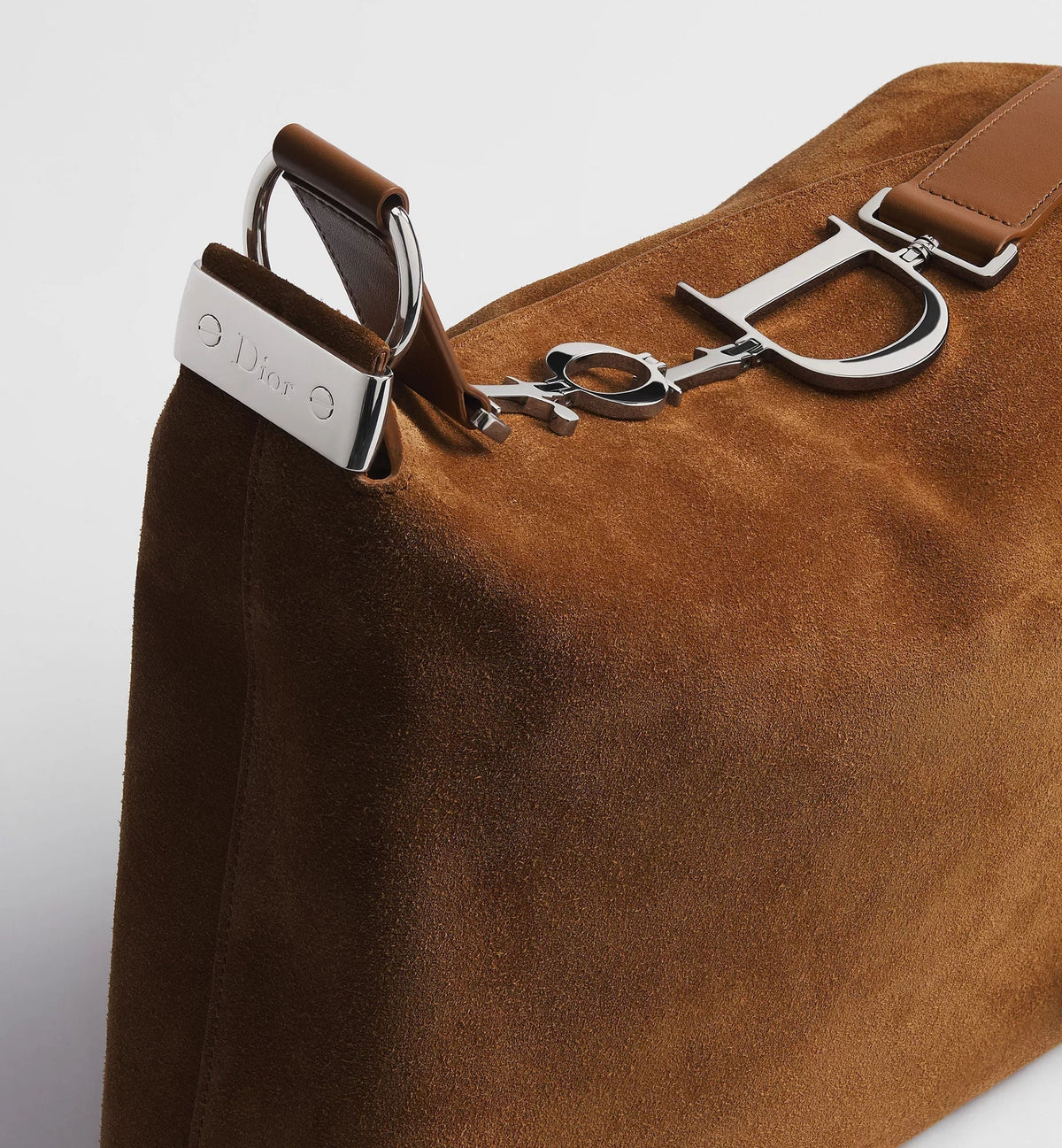 Medium Shoulder Luxury Handbag With Golden Saddle Suede Calfskin And Strap
