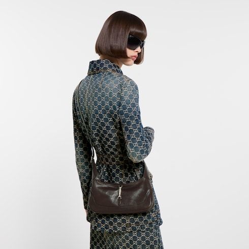 Medium Jackie Slim Luxury Handbag With Soft Grainy Leather And Piston Closure