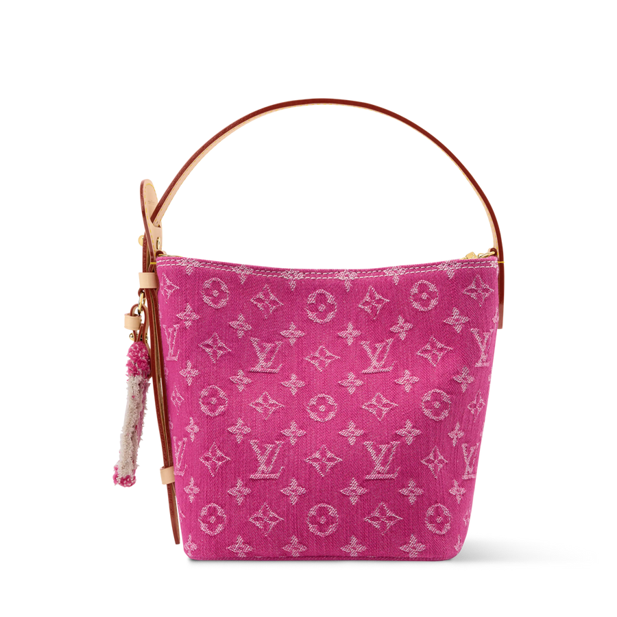 All In BB Monogram Denim Fuchsia Gold-Toned Hardware Handbag