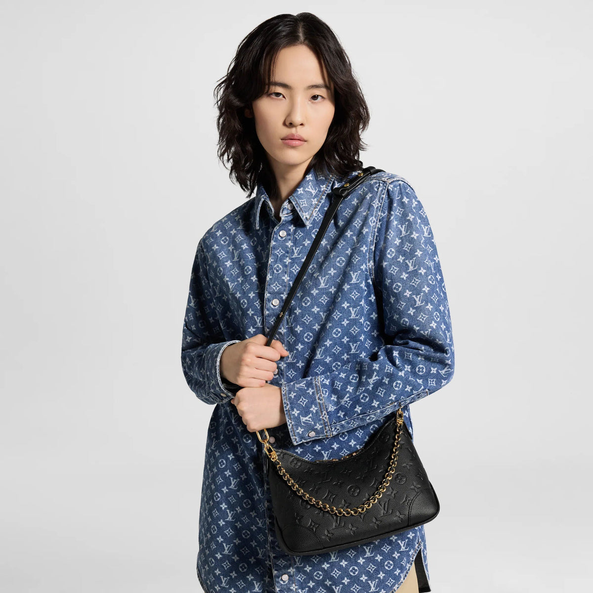 Boulogne PM Black Monogram Empreinte Leather Crossbody Bag M12930