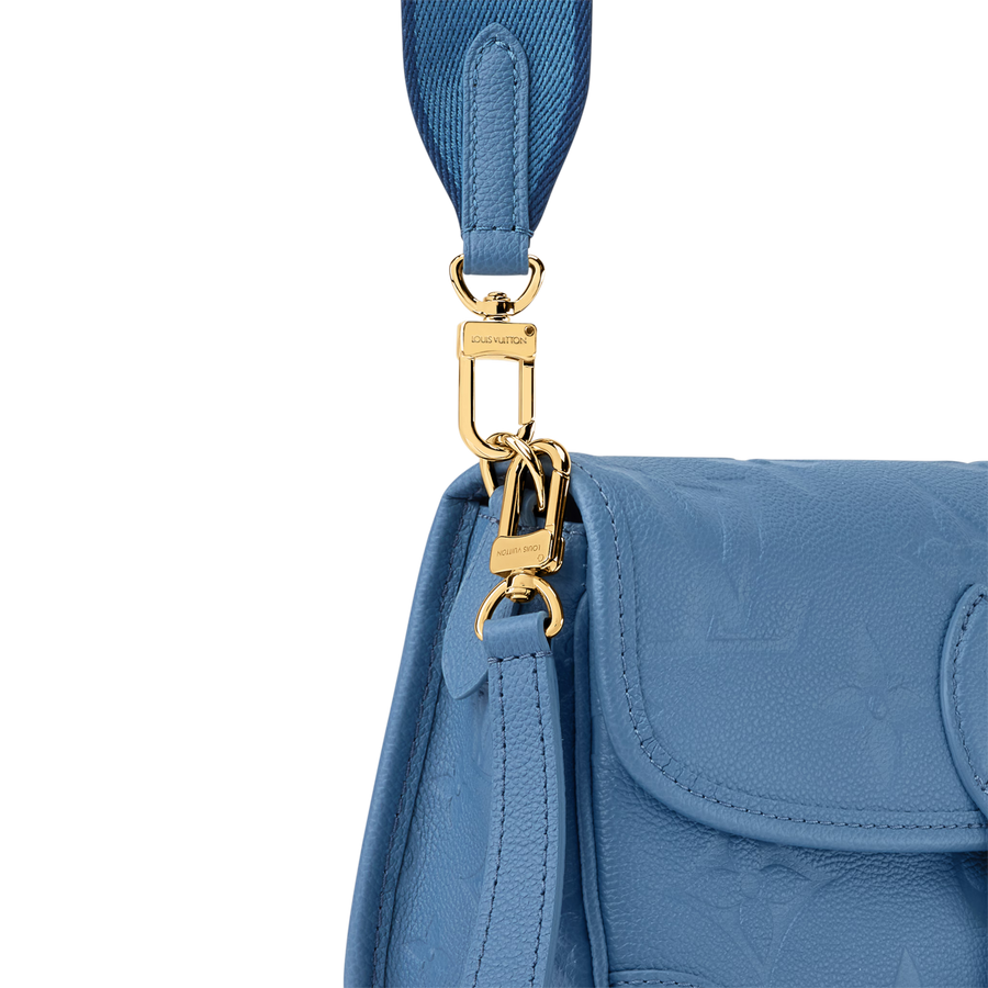Diane Monogram Empreinte Leather Blue Jean Gold-Toned Hardware Handbag