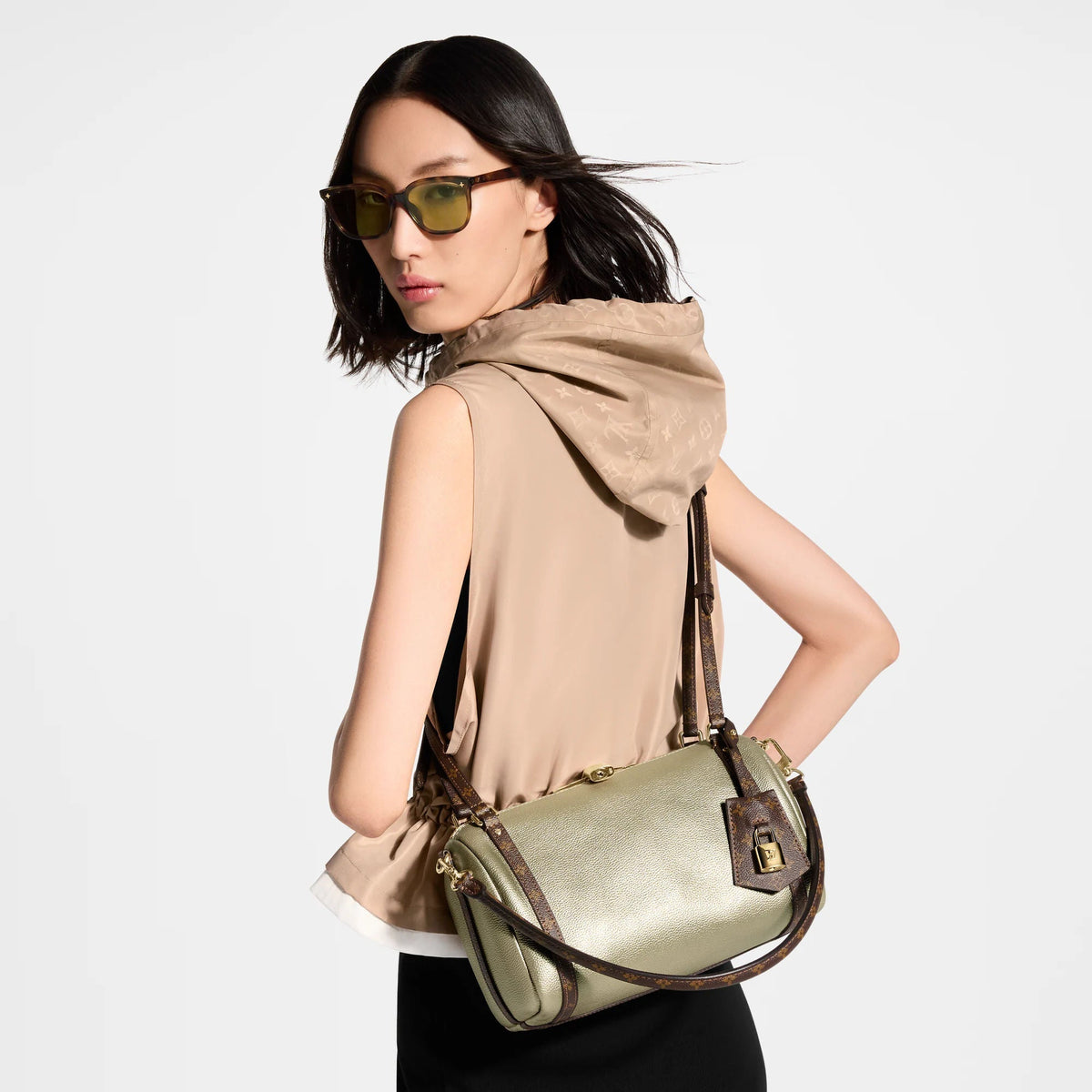 Express PM Platinum Grained Calfskin Tote Bag