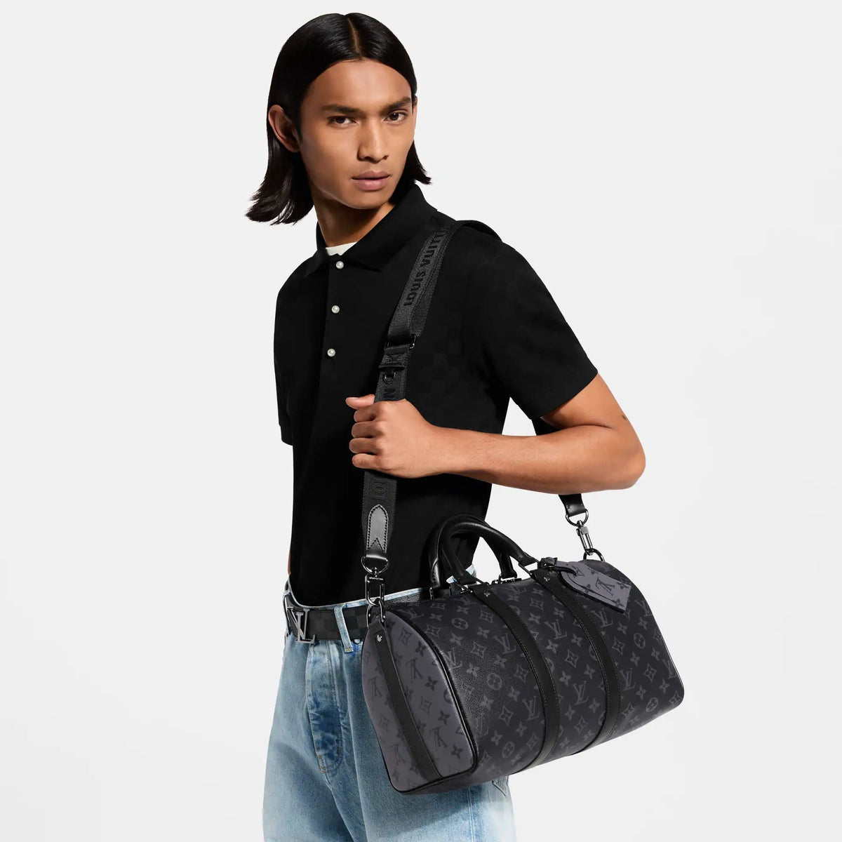 Keepall 35 Bandoulière Bag Monogram Eclipse Shoes