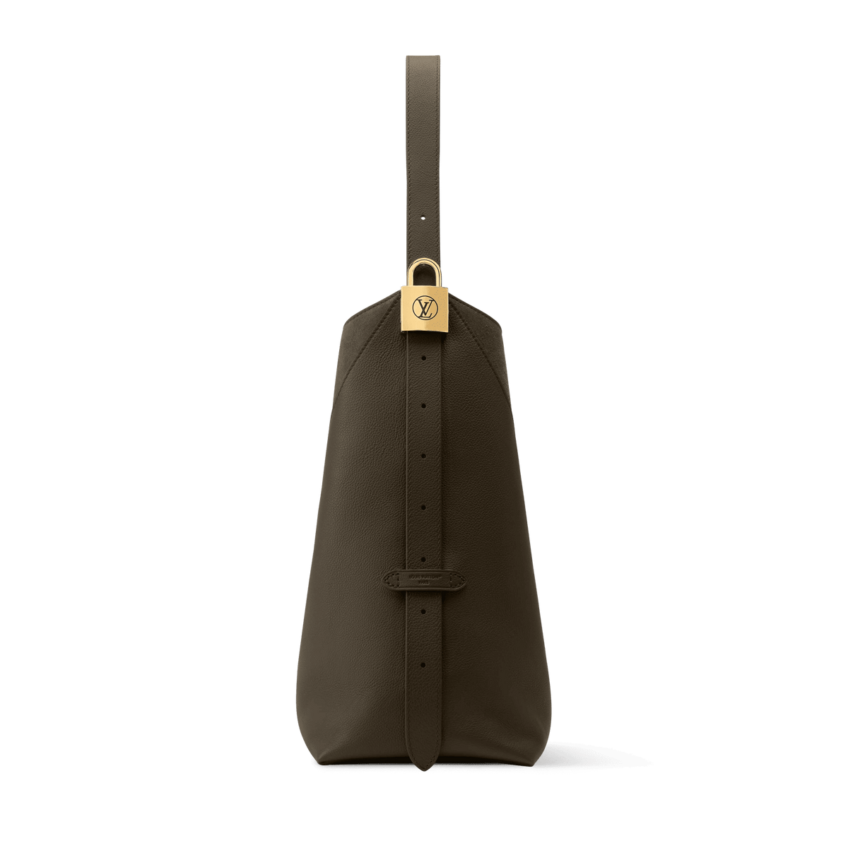 Low Key Hobo MM Dark Fango Leather Hobo Bag