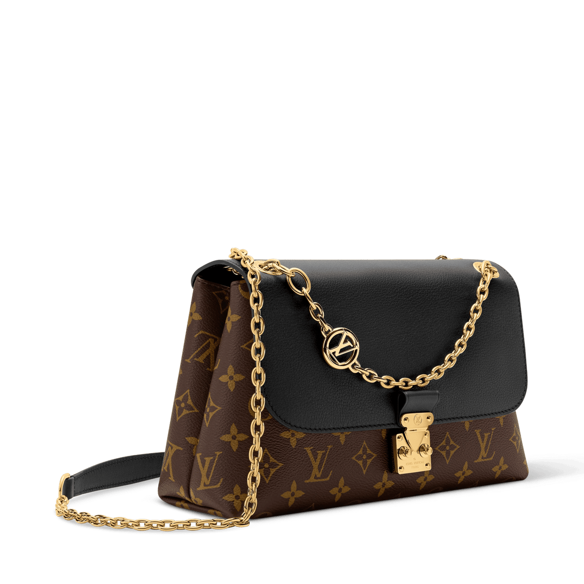 Madeleine PM Monogram Black Leather Shoulder Bag