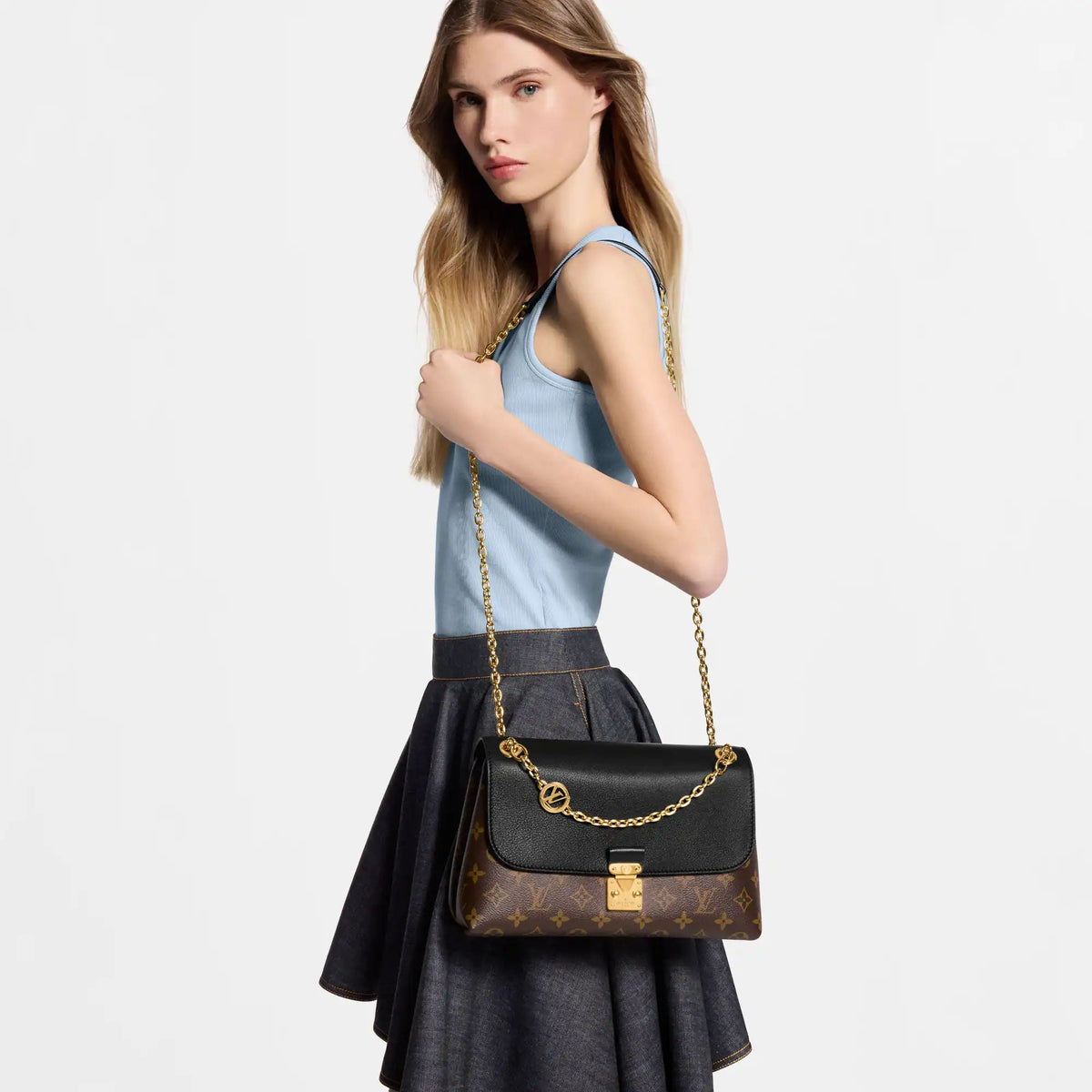 Madeleine PM Monogram Black Leather Shoulder Bag M28610