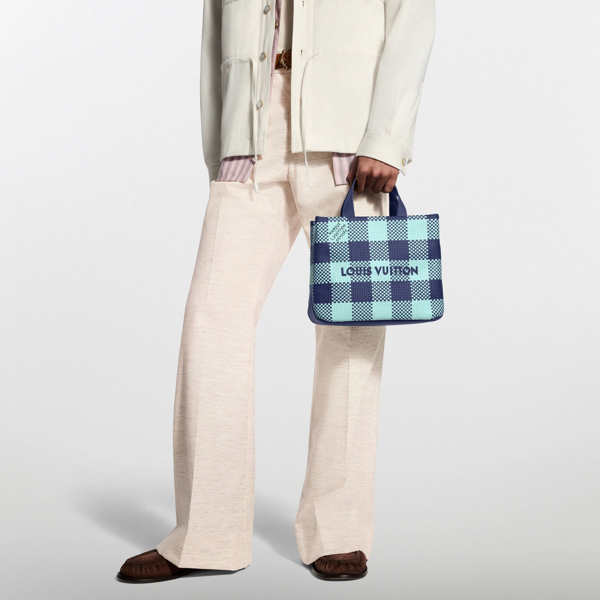 Mini Shopper Tote Monogram Damier Blue