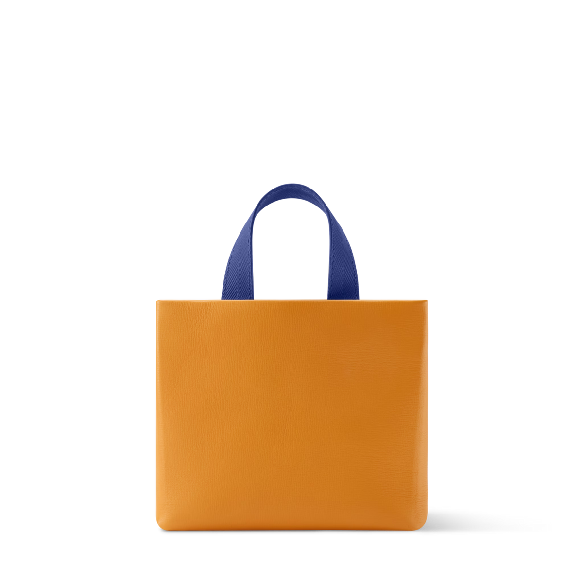 Nano Shopper Designer Tote Bag Calfskin Leather Saffron Silver-Toned Hardware