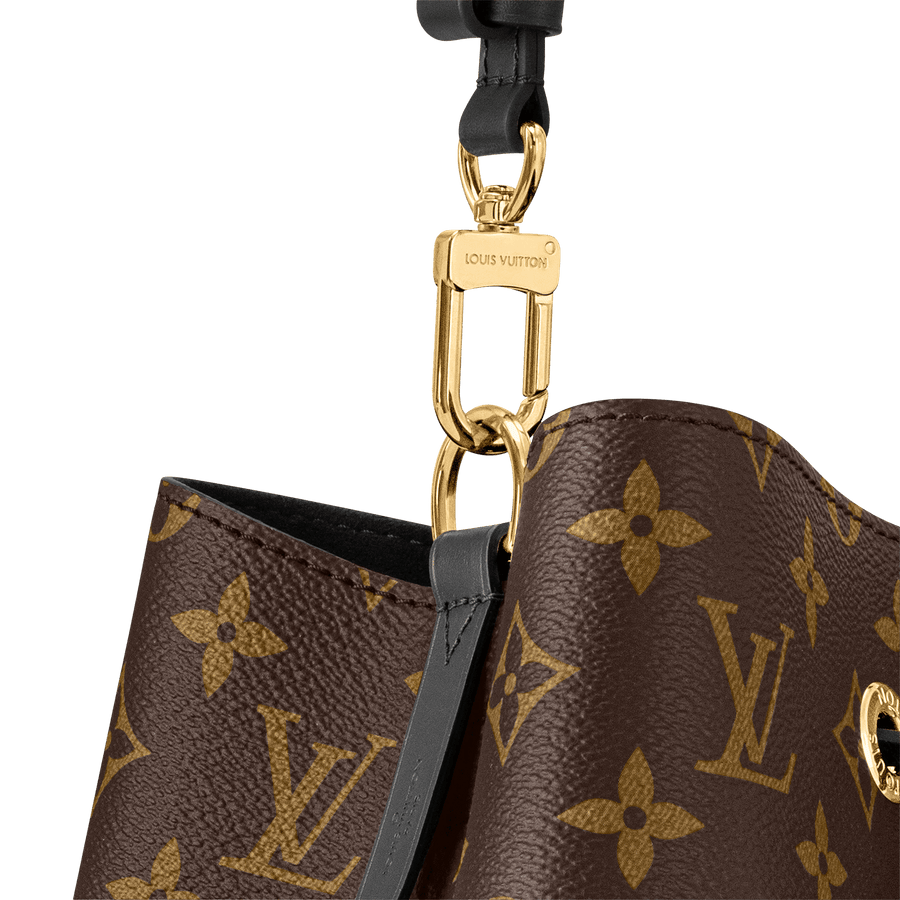 NéoNoé MM Monogram Coated Canvas Black Gold-Toned Hardware Handbag