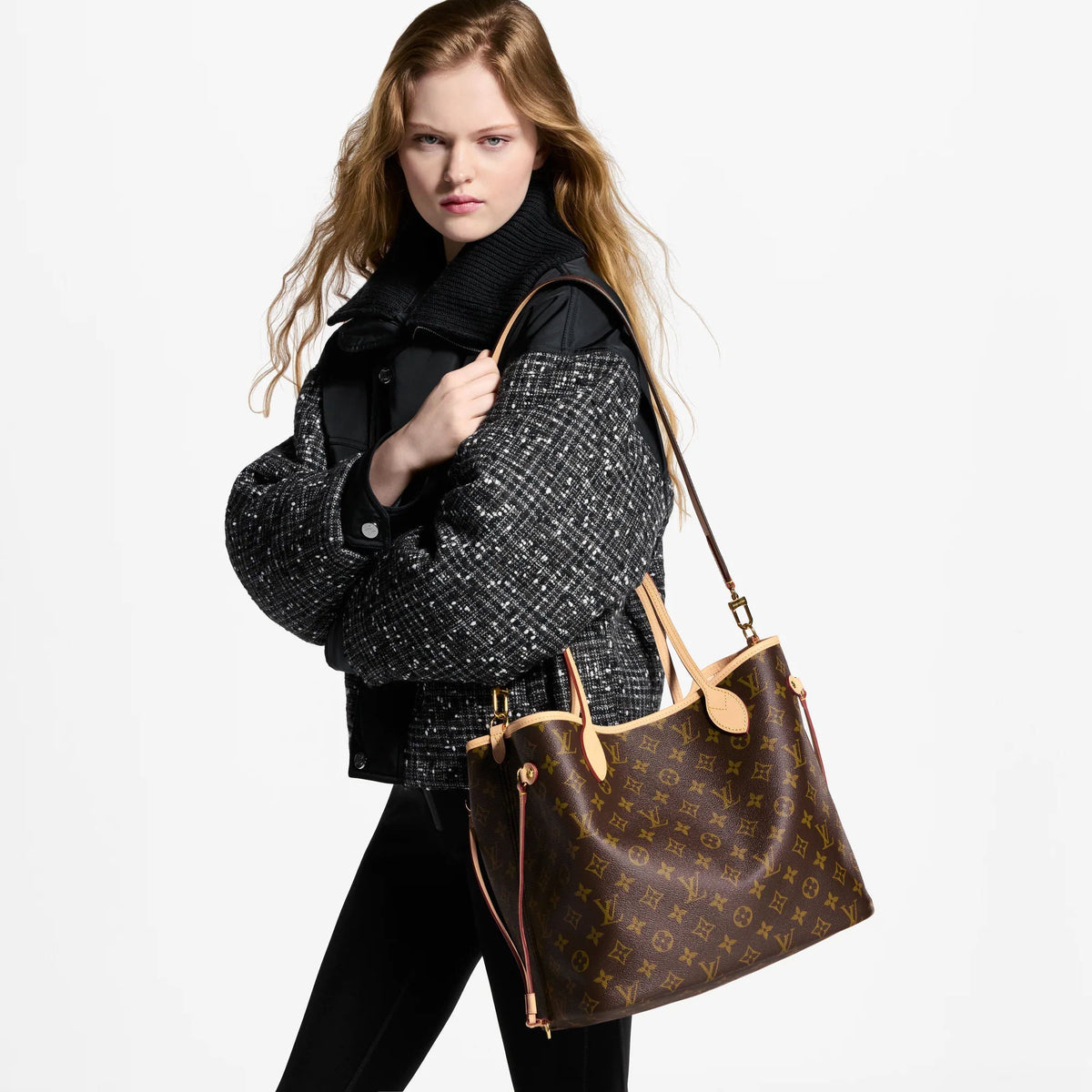 Neverfull Bandoulière Inside Out MM Monogram Canvas Tote Bag M28407