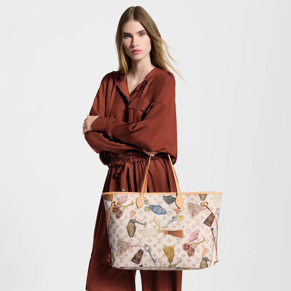 Neverfull GM Getaway Dune Canvas Tote Bag M29449