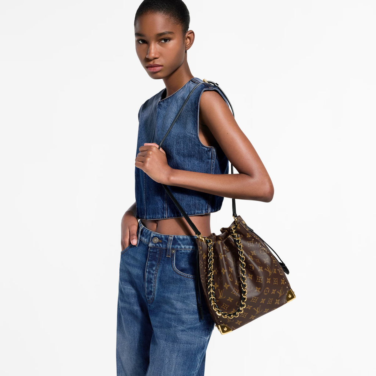 Noé Trunk Monogram Coated Canvas Gold-Toned Hardware Handbag