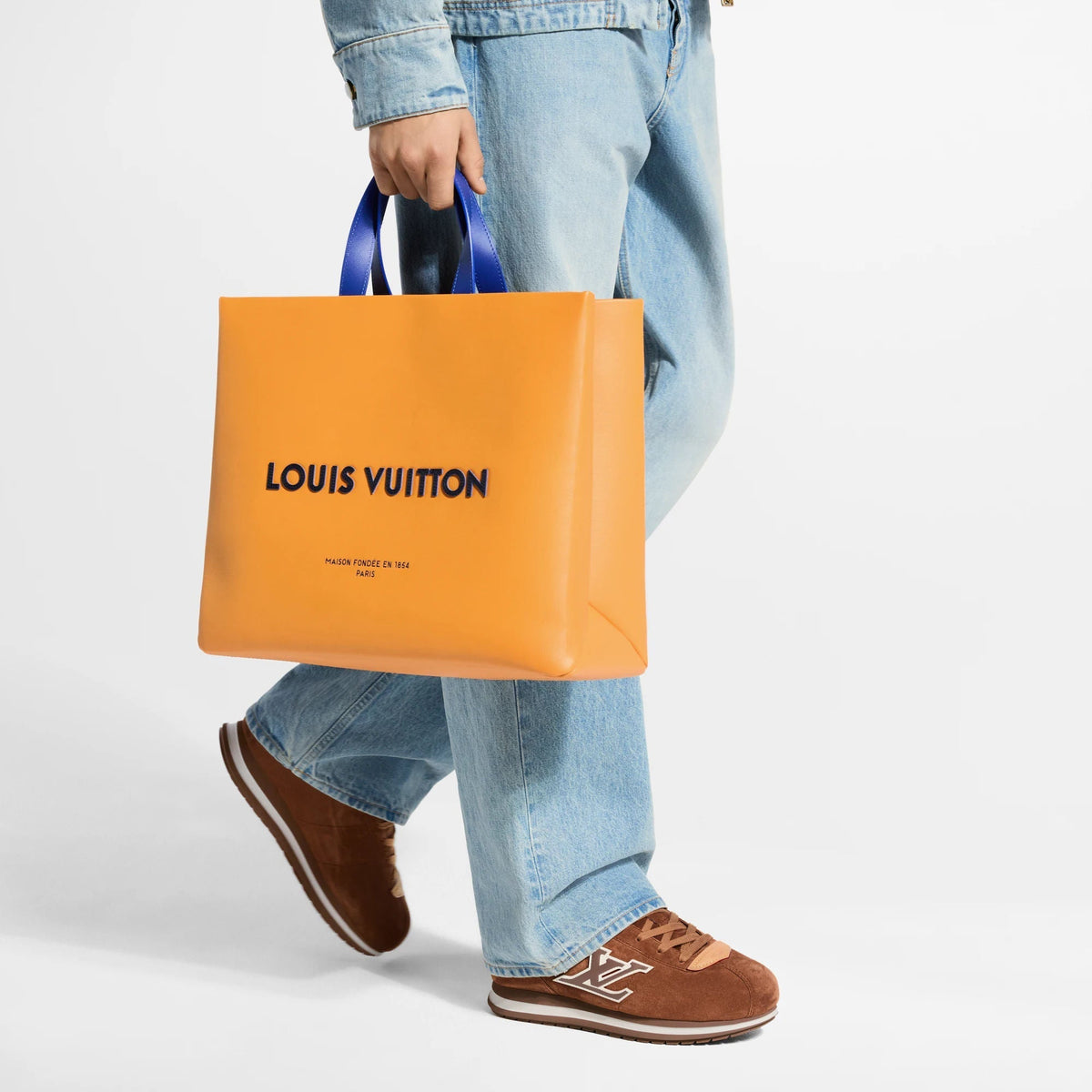 Shopper Tote MM Calf Leather Saffron