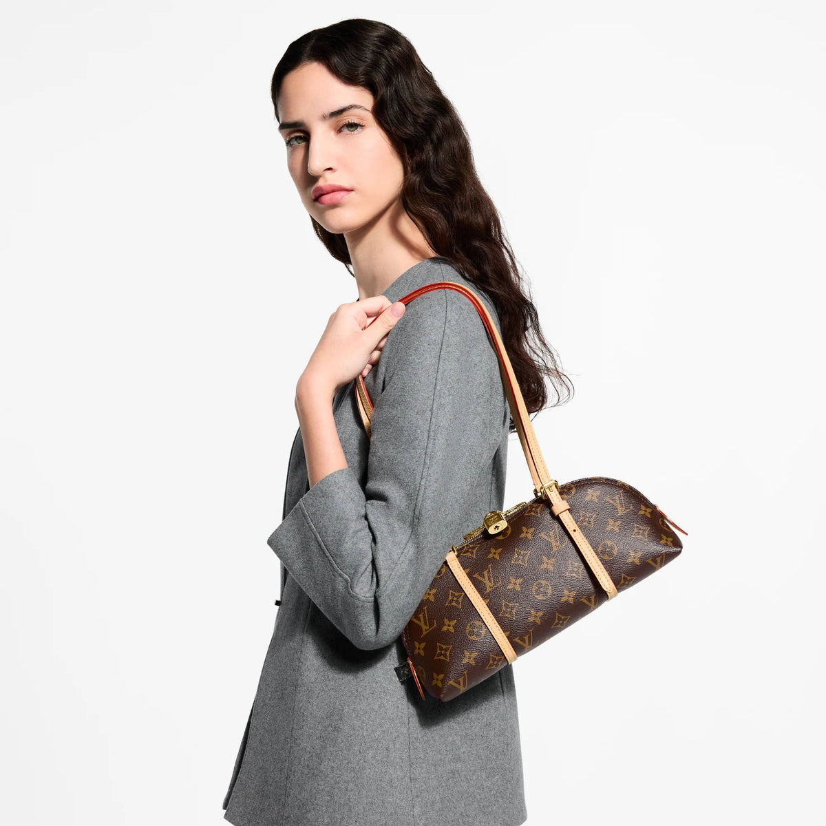 Squire East West Monogram Canvas Shoulder Bag