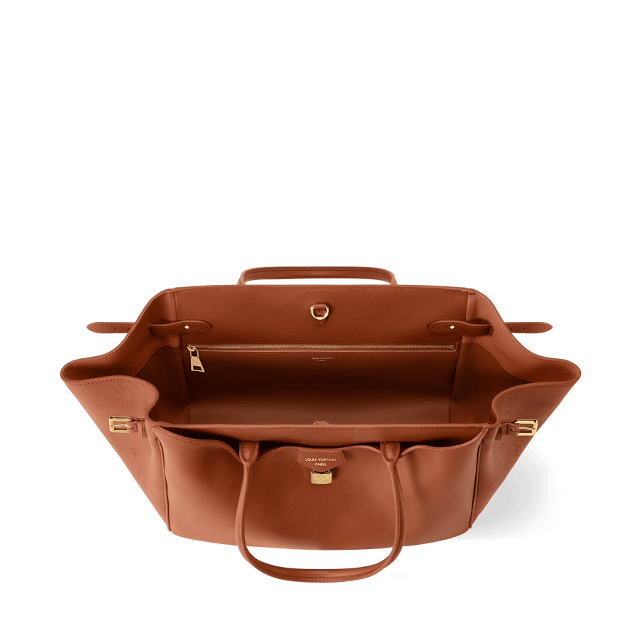 Vendome MM Cognac Calfskin Leather Tote Bag
