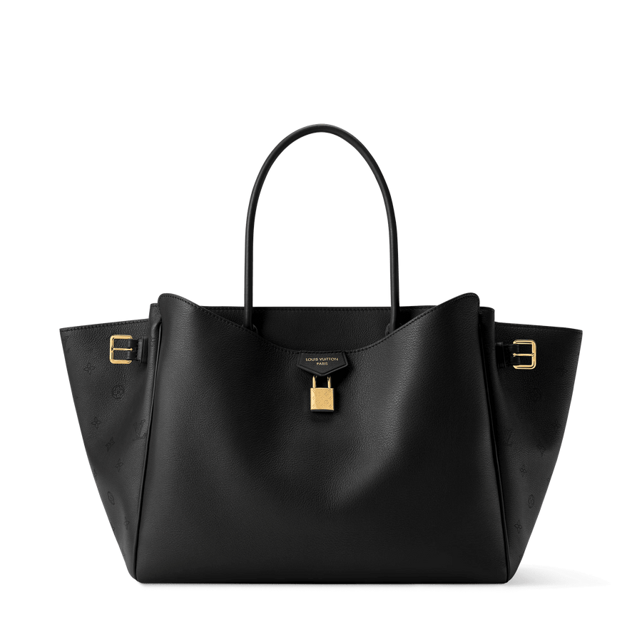 Vendome MM Black Calfskin Leather Tote Bag