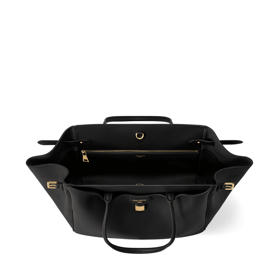 Vendome MM Black Calfskin Leather Tote Bag
