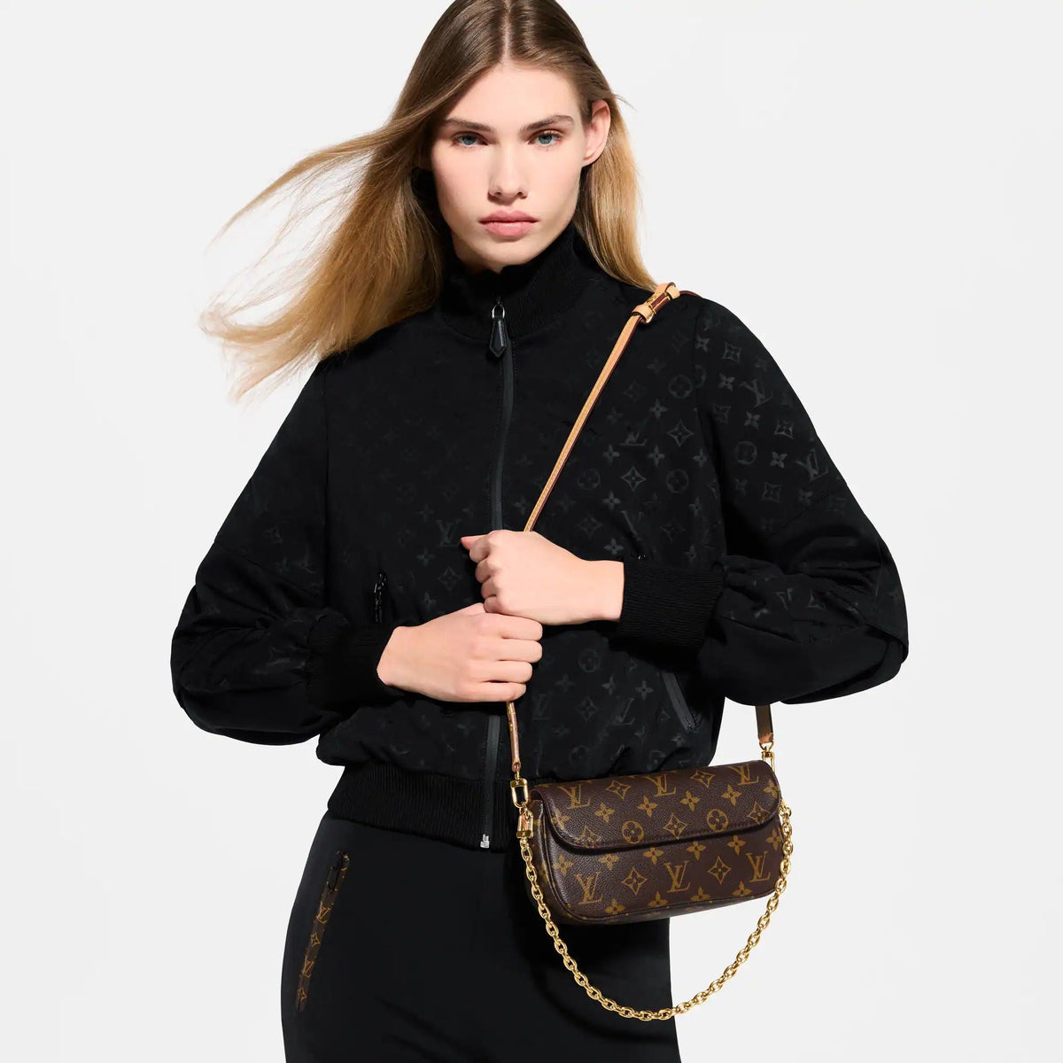 On Chain Ivy Monogram Canvas Chain Wallet