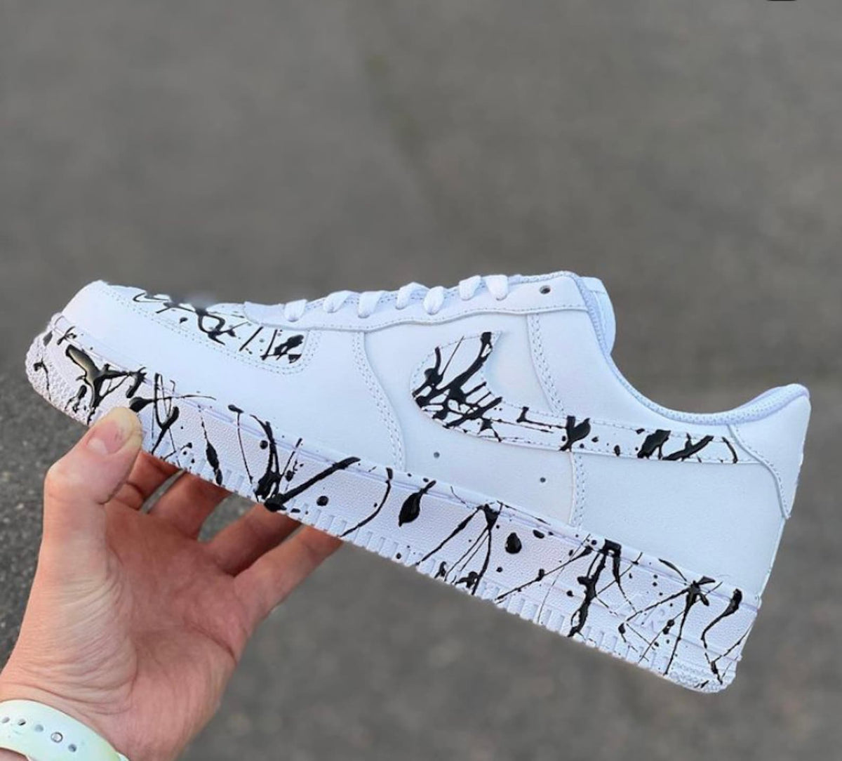 Black Splatter Air Force 1 | Nike Af1 Custom