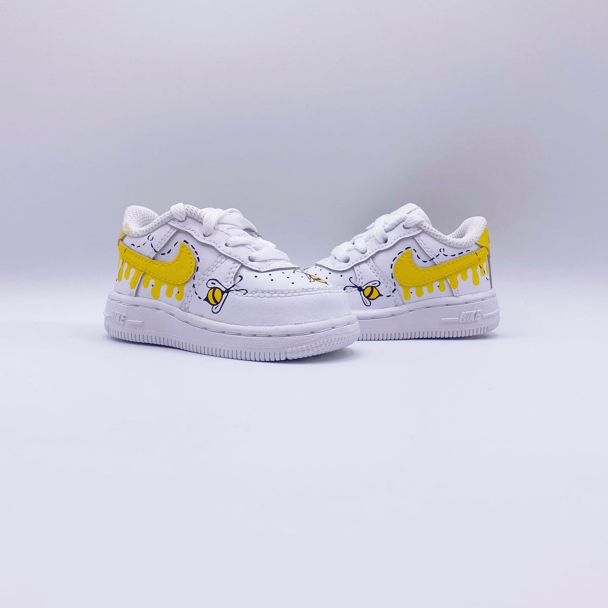Honey Bee Drip - Custom Kids Nike Air Force 1 - Personalized Sneakers