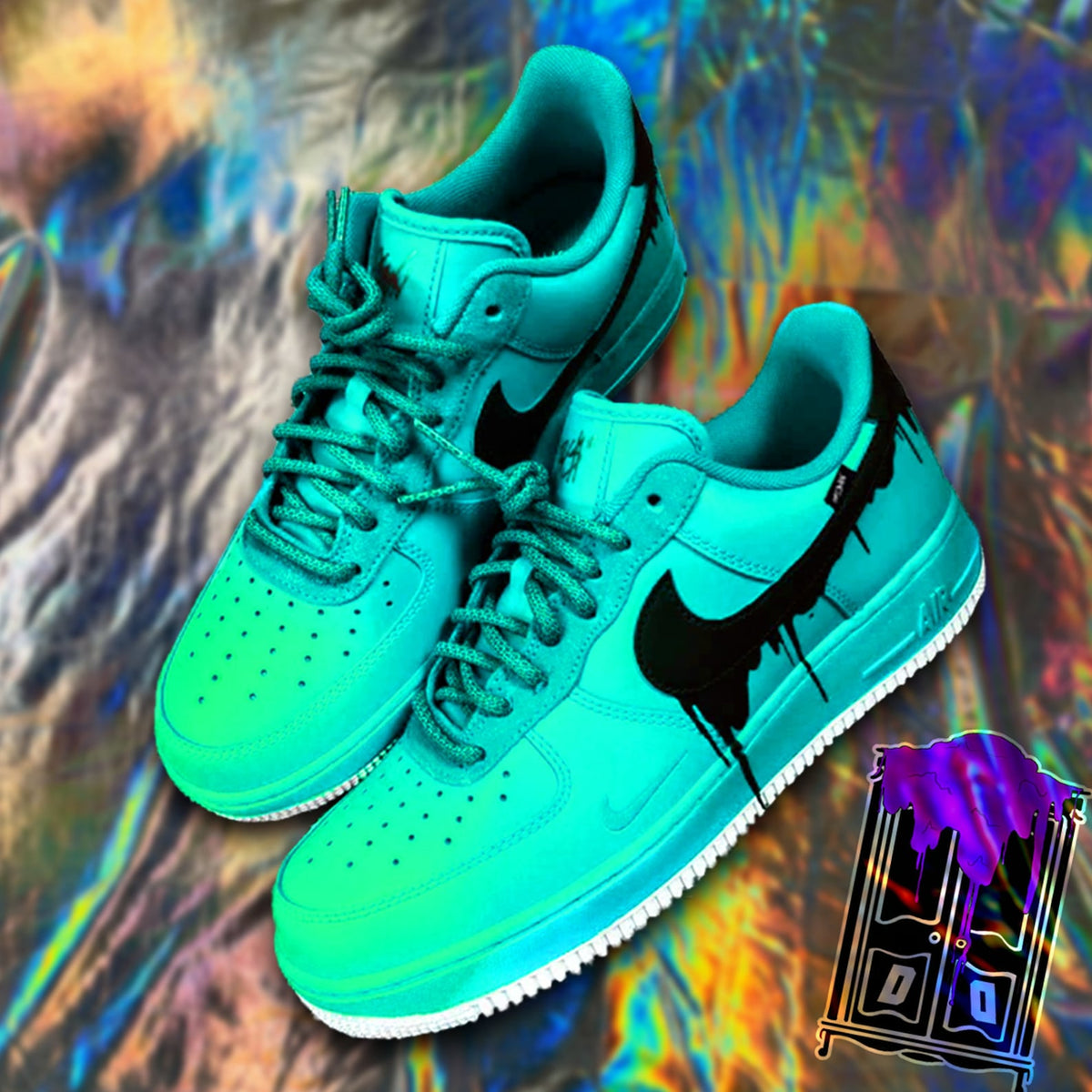Custom Painted Ombre Drip AF1 Lowtop Sneakers