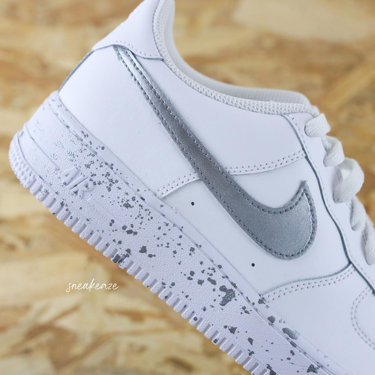 Air Force 1 Custom Splash Metallic Gold Unisex Custom Sneakers