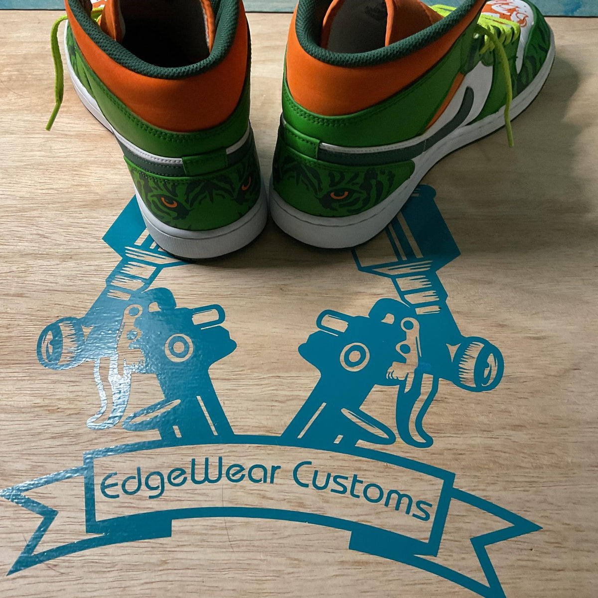 Custom Hand-Painted Tiger Stripes and Unique Sneaker Art