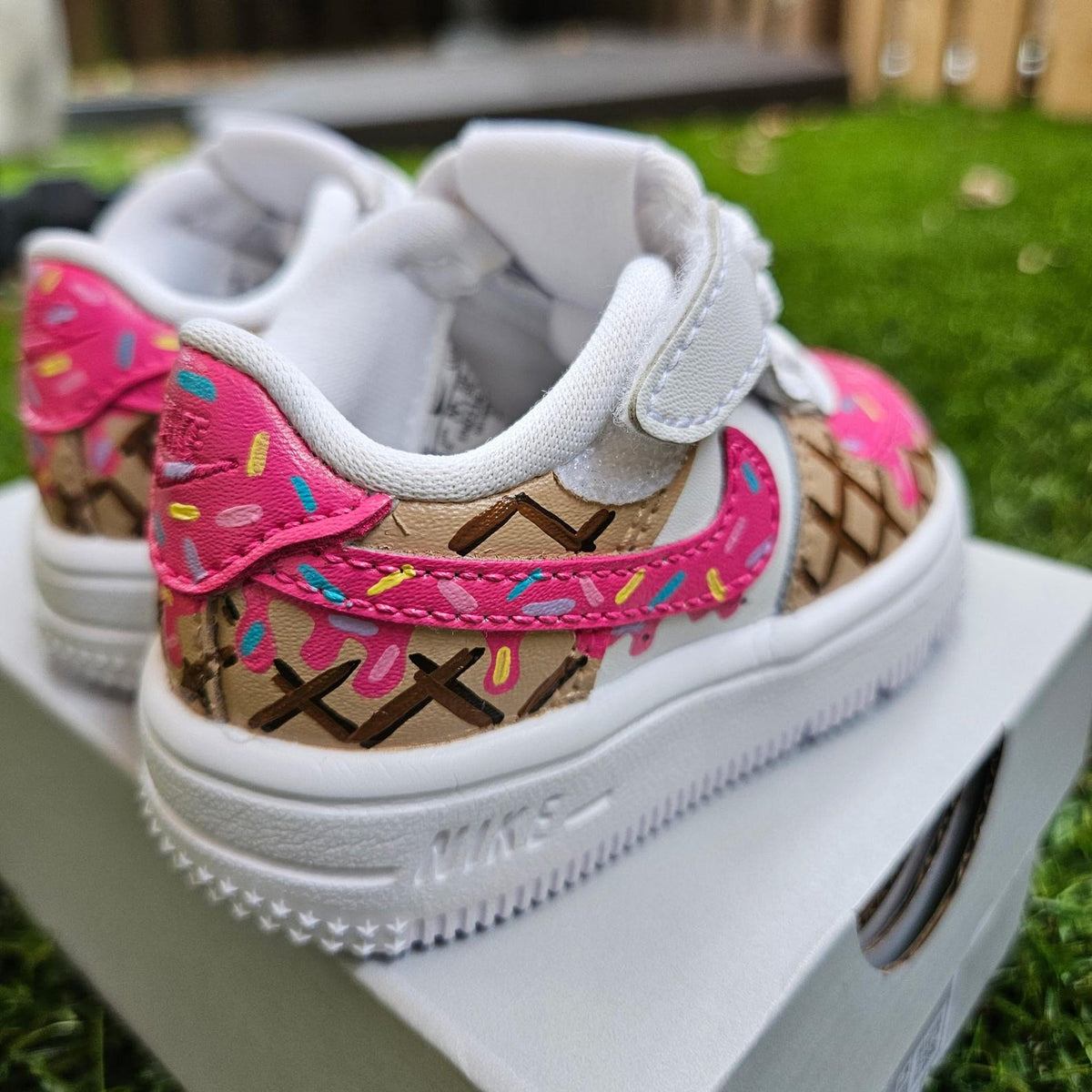 Hand-Painted Ice Cream Drip Sneakers | Custom Air Force 1s