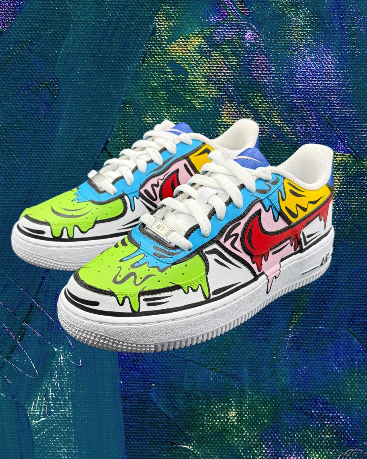 Custom “Drippy Drawing” Air Force 1 Shoes