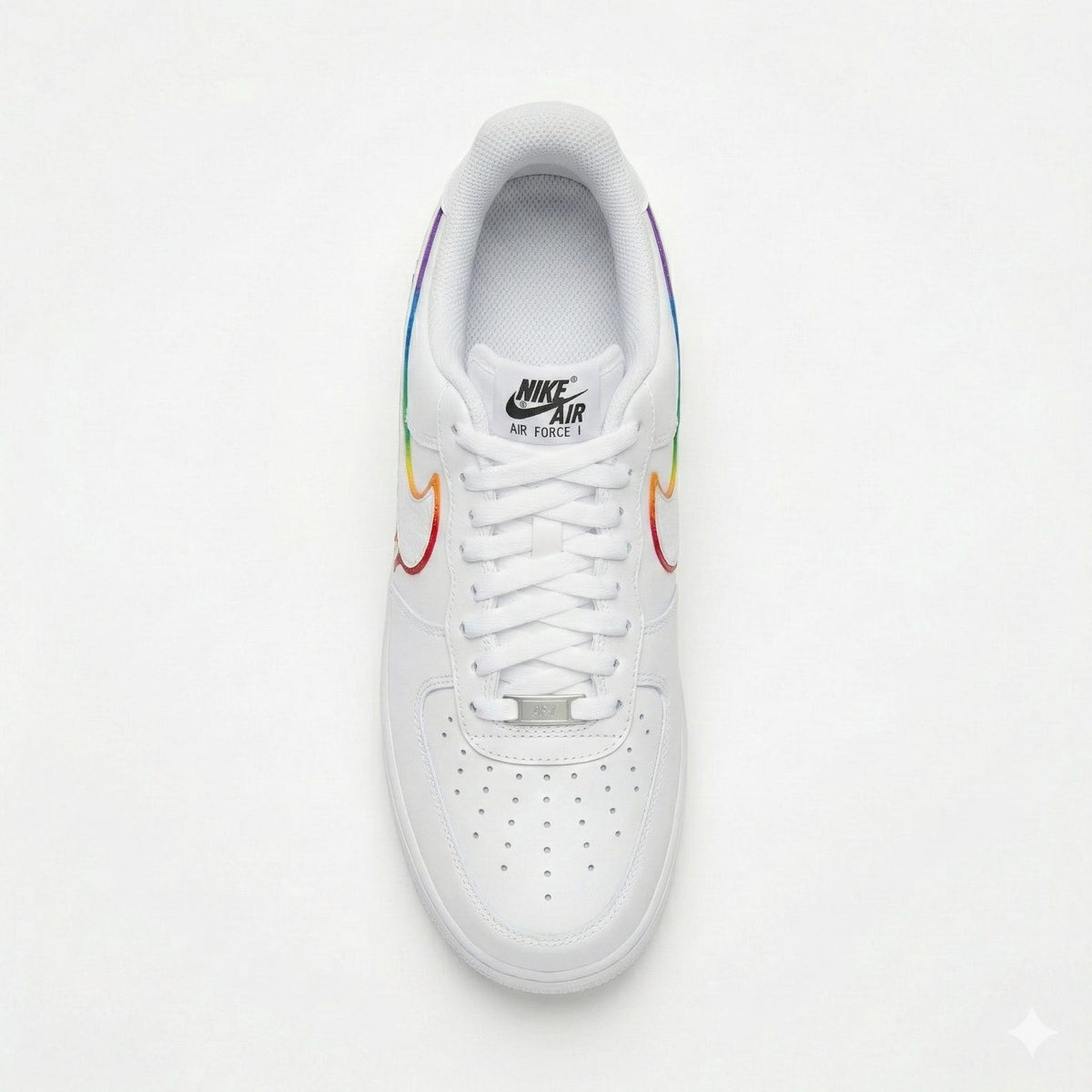 Custom Nike Air Force 1 Shoes | Rainbow Outline Swoosh | Pride Drip Sneakers AF1
