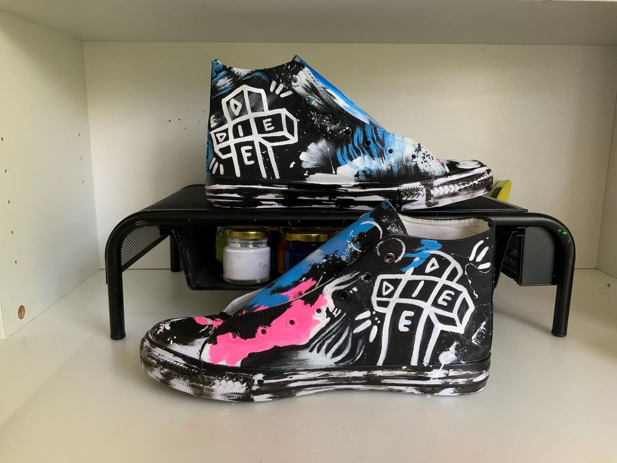Custom Hand Painted Sneakers – Personalized Art Shoes - Lil Peep inspiration design - Converse