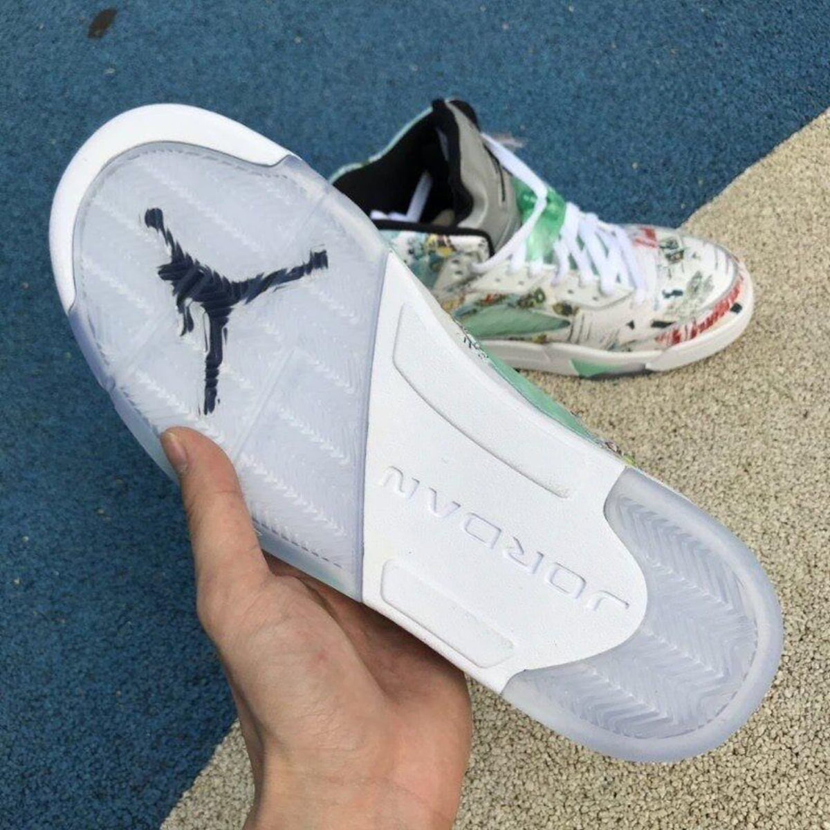 Custom Air Jordan 5 sneakers, handmade
