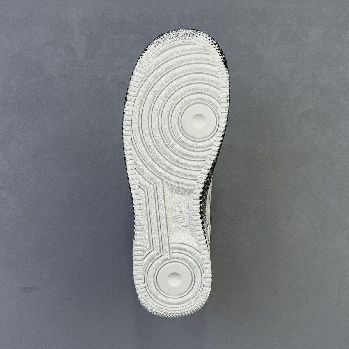 Custom Air Force 1 sneakers in black and white, handmade