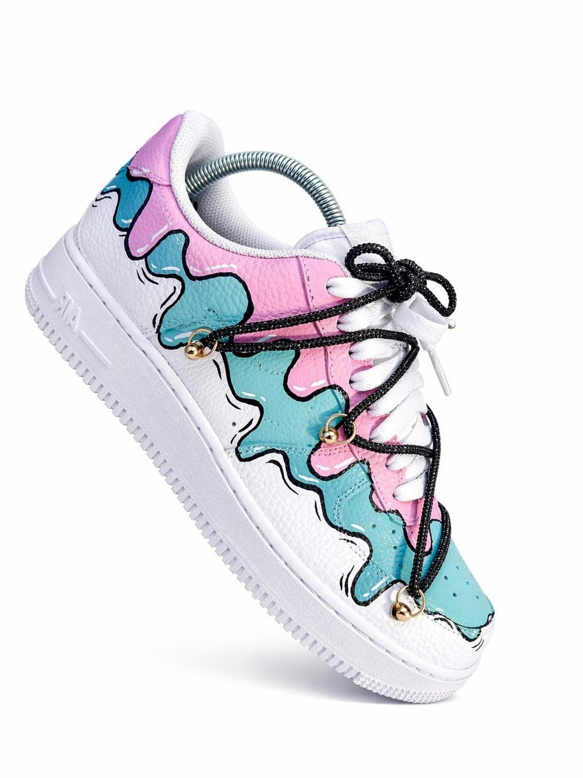 Custom Drip Air Force 1 Pastel Sneakers | Pink Blue Melt AF1 | Aesthetic Streetwear Shoes | Hand Painted Custom Kicks