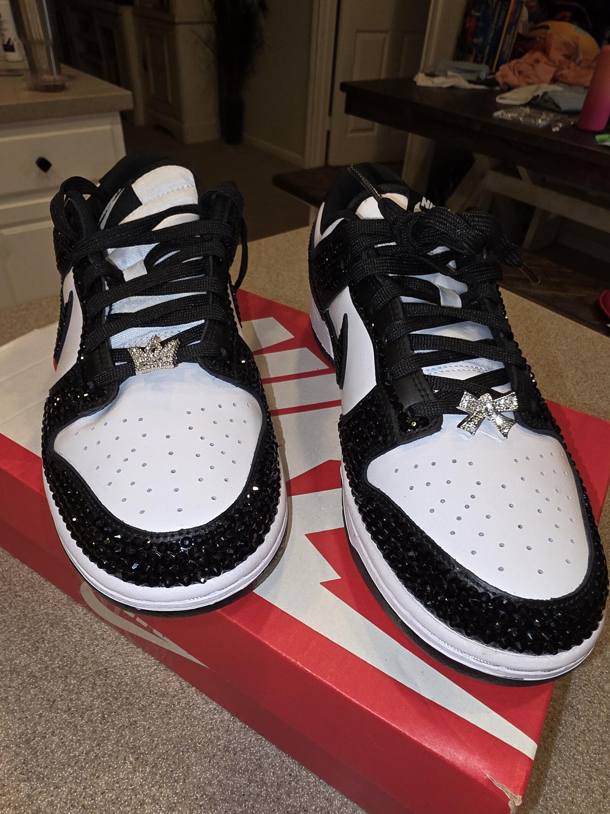 Custom Sneakers- ADULT Panda Dunks