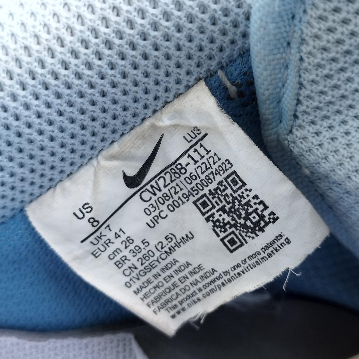 Nike Air Force 1 '07 LV8 "Los Angeles" Multi-Color Sneakers Men's US 8 / EU 41