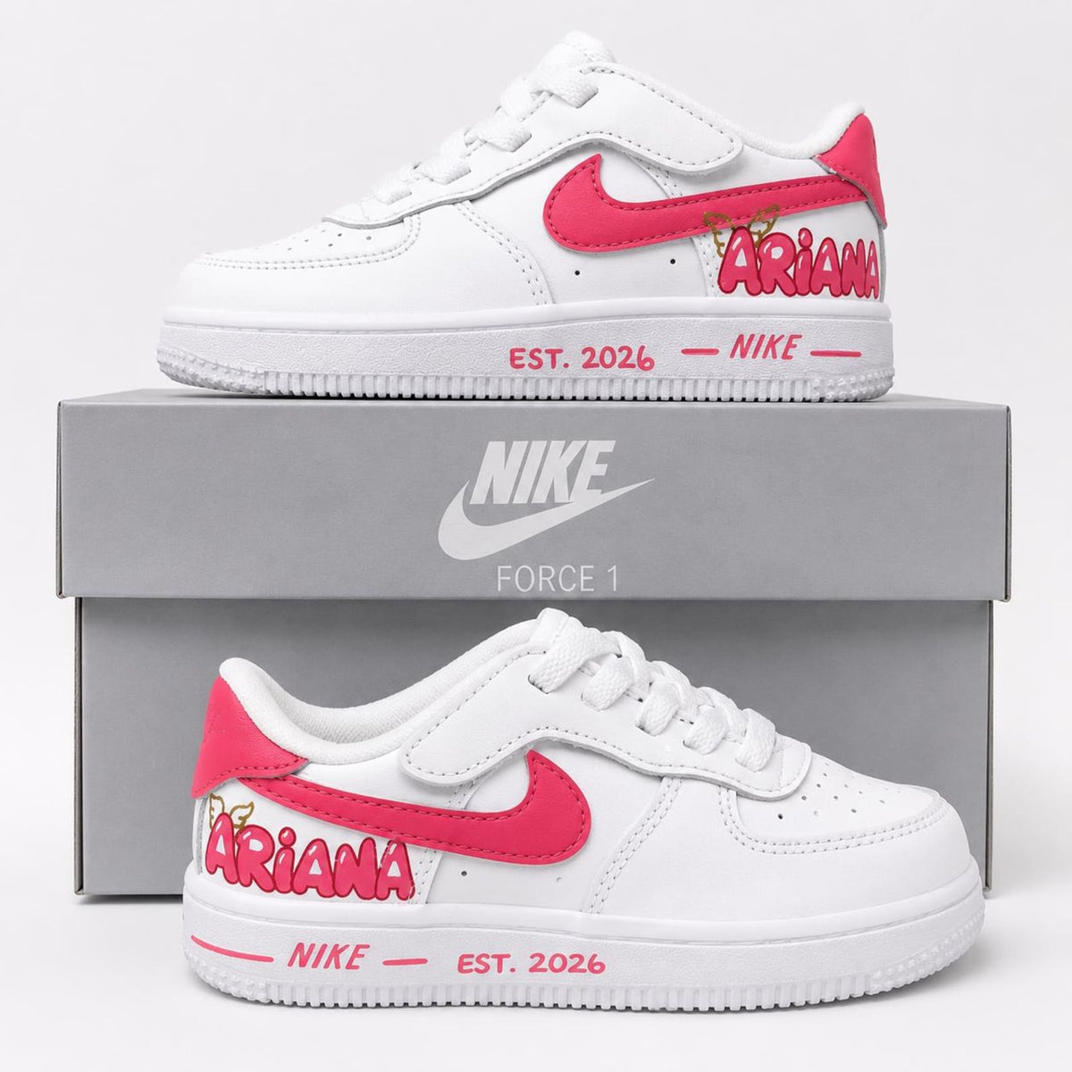 Kids Custom Hand-Painted and DTF designed AF1 Sneakers