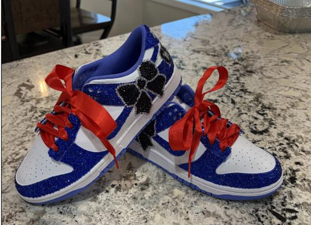 Custom Team Pride Shoes | Rhinestone Sports Parent Sneakers | One-of-a-Kind Gift