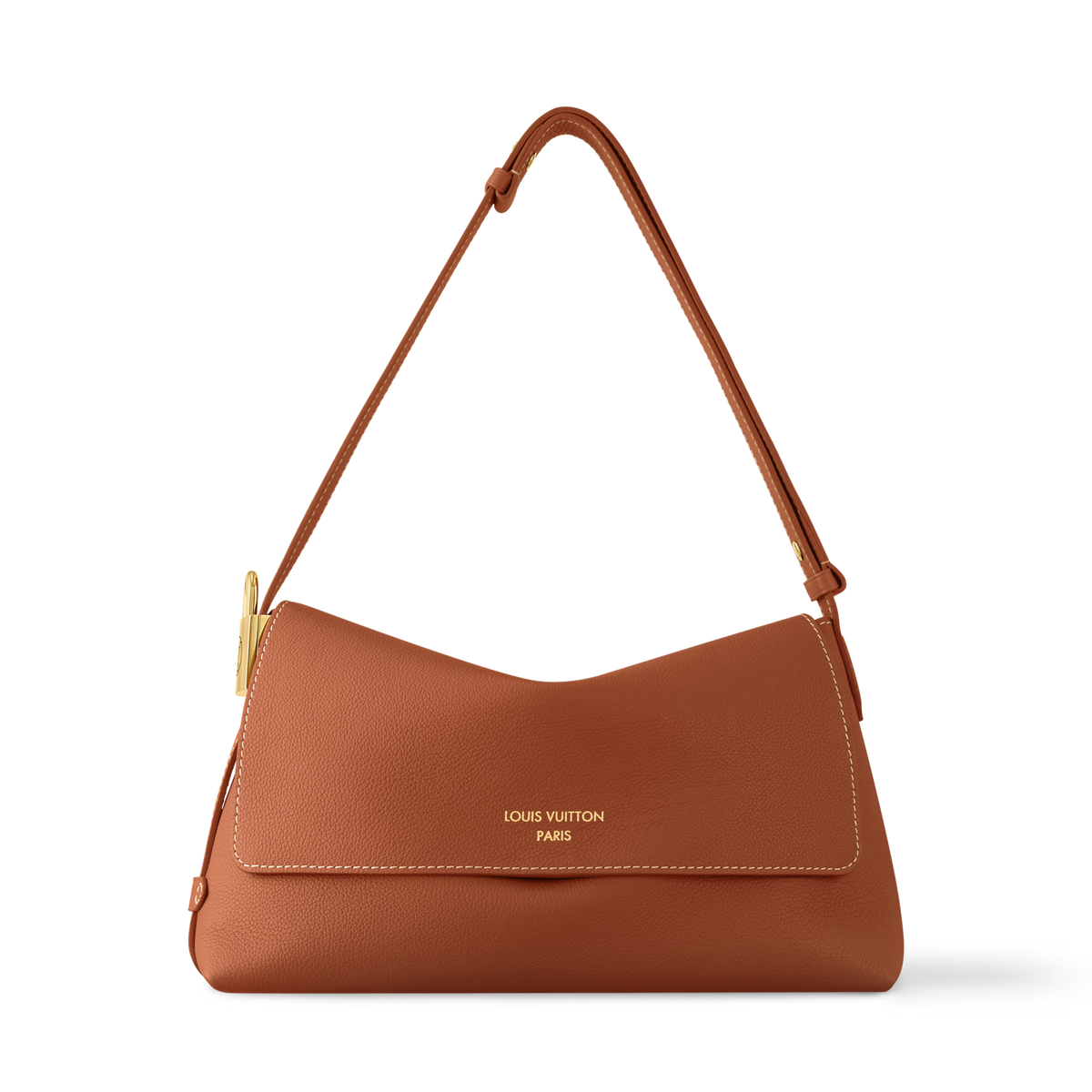 Low Key Messenger Cognac Calfskin Leather Flap Bag M13151