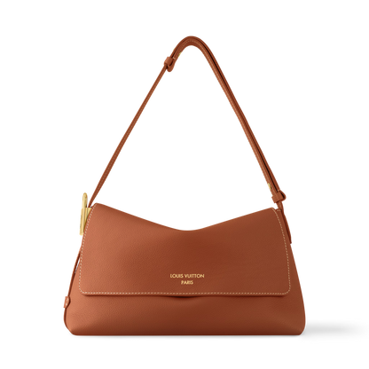 Low Key Messenger Cognac Calfskin Leather Flap Bag M13151