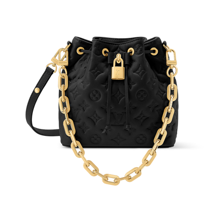 Coussin Bucket Monogram Embossed Lambskin Drawstring Bag M26530