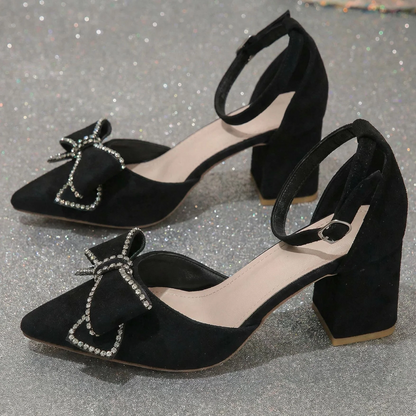Women's Bowelle Crystal Pointed Toe Buckle Heels