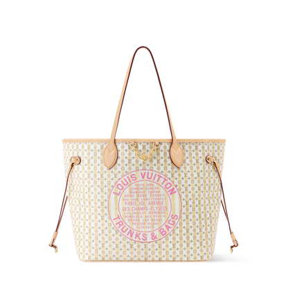 Neverfull MM LV Stamp Nude Rose Monogram Canvas Tote Bag