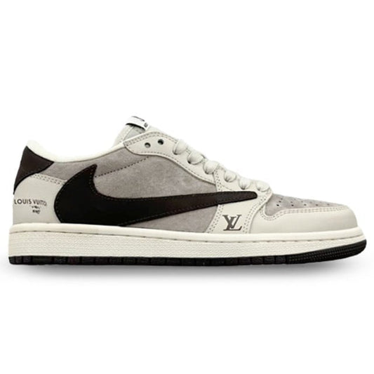 Louis Vuitton x Nike Air Jordan 1 Low Shadow Grey Suede - Custom