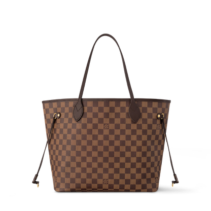 Neverfull MM Damier Ebene Rose Ballerine Tote Bag