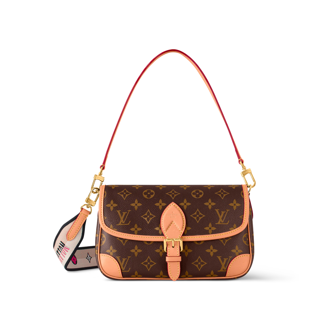 Diane Monogram Fuchsia Satchel