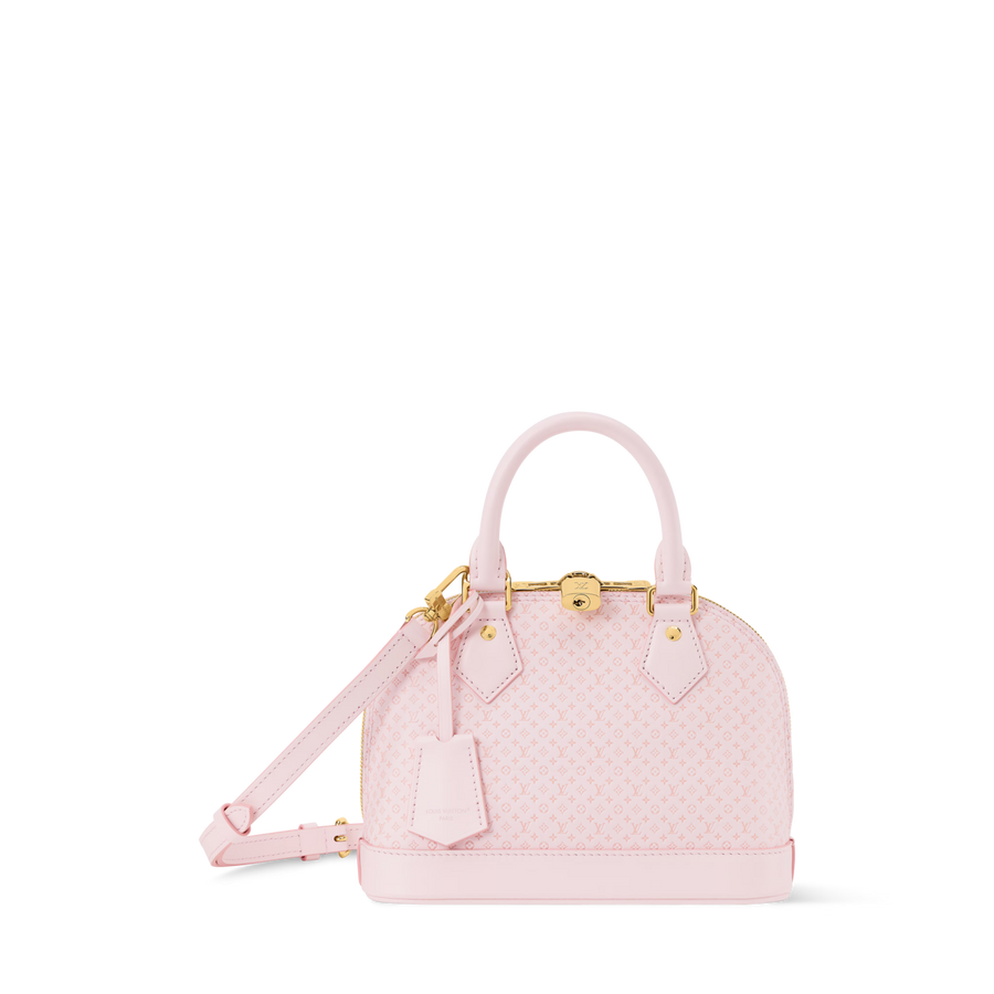 Alma BB Minigram Hazelnut Calfskin Handbag